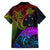 Wellington Pride Family Matching Short Sleeve Bodycon Dress and Hawaiian Shirt Aotearoa Tribal Rainbow Pattern LT01 - Polynesian Pride