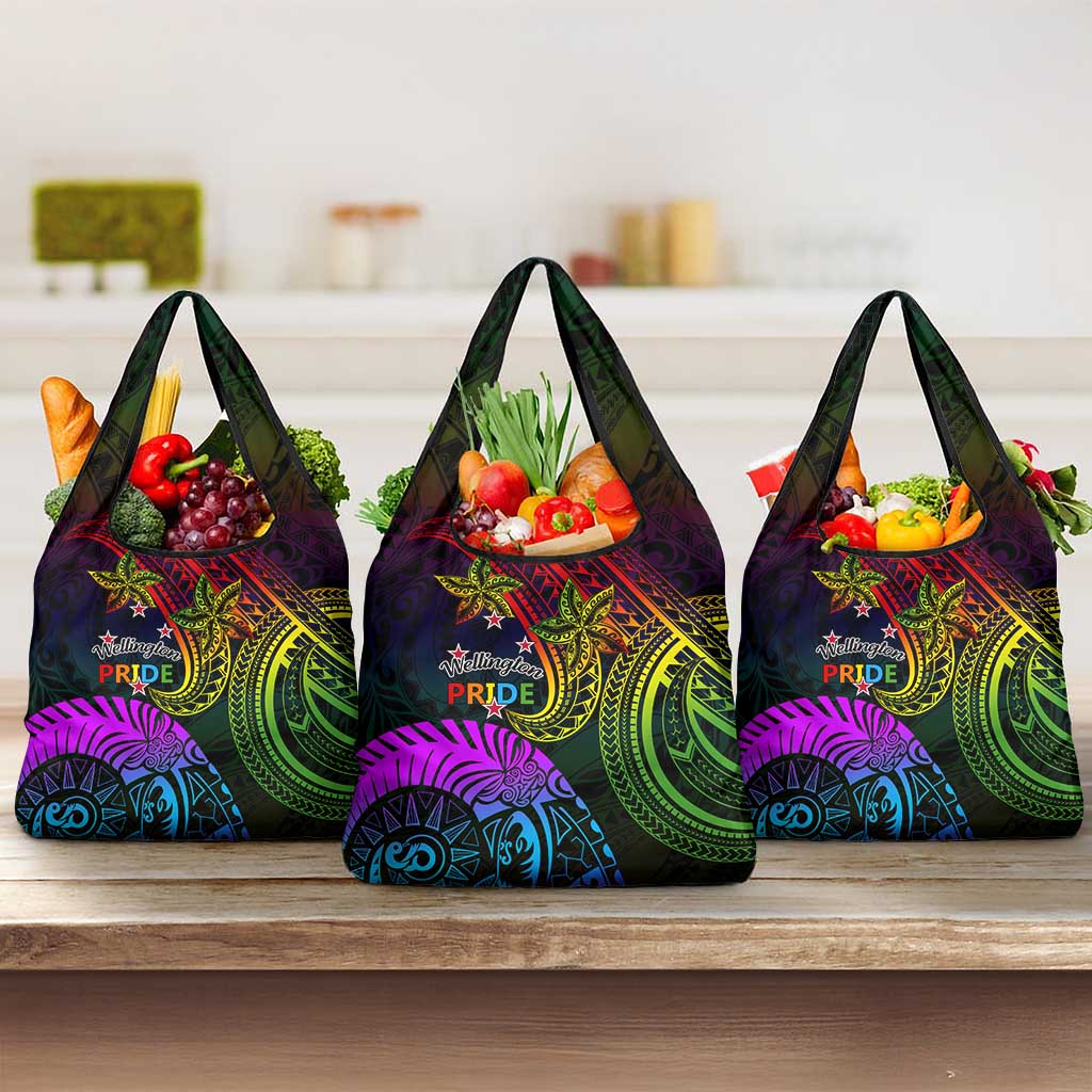 Wellington Pride Grocery Bag Aotearoa Tribal Rainbow Pattern