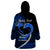 Personalised Hawaii Wearable Blanket Hoodie Maui Be Strong Kakau Blue Version LT01 - Polynesian Pride