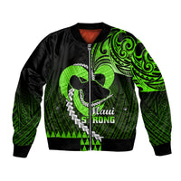 Personalised Hawaii Bomber Jacket Maui Be Strong Kakau Green Version LT01 Unisex Green - Polynesian Pride