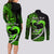 Personalised Hawaii Couples Matching Long Sleeve Bodycon Dress and Long Sleeve Button Shirts Maui Be Strong Kakau Green Version LT01 - Polynesian Pride