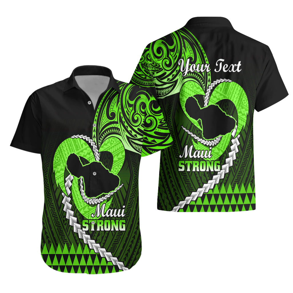 Personalised Hawaii Hawaiian Shirt Maui Be Strong Kakau Green Version LT01 - Polynesian Pride