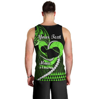 Personalised Hawaii Men Tank Top Maui Be Strong Kakau Green Version LT01 - Polynesian Pride