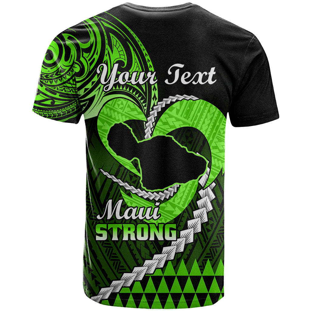Personalised Hawaii T Shirt Maui Be Strong Kakau Green Version LT01 - Polynesian Pride