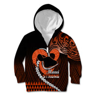 Personalised Hawaii Kid Hoodie Maui Be Strong Kakau Orange Version LT01 Zip Hoodie Orange - Polynesian Pride