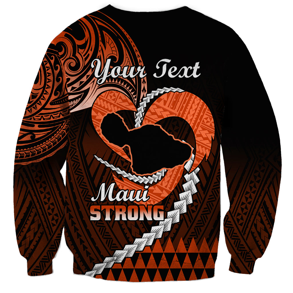 Personalised Hawaii Sweatshirt Maui Be Strong Kakau Orange Version LT01 - Polynesian Pride