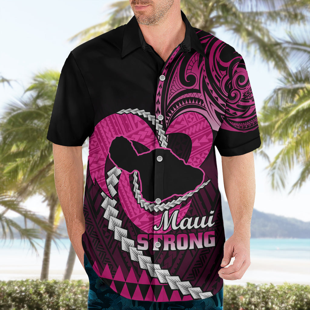 Personalised Hawaii Hawaiian Shirt Maui Be Strong Kakau Pink Version LT01 - Polynesian Pride
