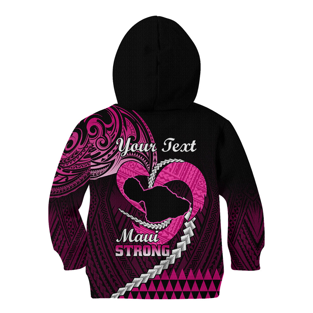 Personalised Hawaii Kid Hoodie Maui Be Strong Kakau Pink Version LT01 - Polynesian Pride