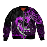 Personalised Hawaii Bomber Jacket Maui Be Strong Kakau Purple Version LT01 Unisex Purple - Polynesian Pride