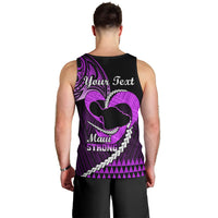 Personalised Hawaii Men Tank Top Maui Be Strong Kakau Purple Version LT01 - Polynesian Pride