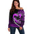 Personalised Hawaii Off Shoulder Sweater Maui Be Strong Kakau Purple Version LT01 Women Purple - Polynesian Pride