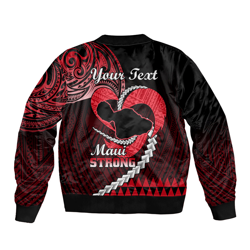 Personalised Hawaii Bomber Jacket Maui Be Strong Kakau Red Version LT01 - Polynesian Pride