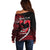 Personalised Hawaii Off Shoulder Sweater Maui Be Strong Kakau Red Version LT01 - Polynesian Pride