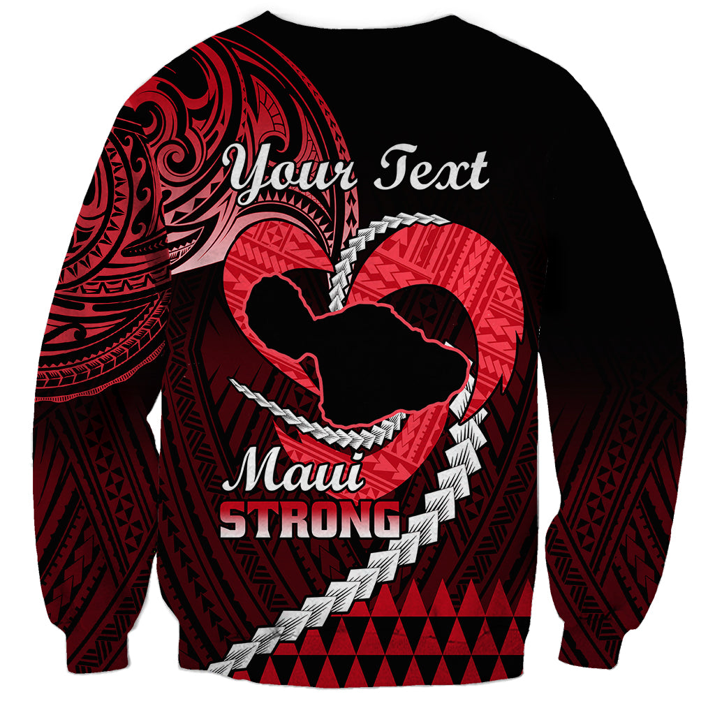 Personalised Hawaii Sweatshirt Maui Be Strong Kakau Red Version LT01 - Polynesian Pride