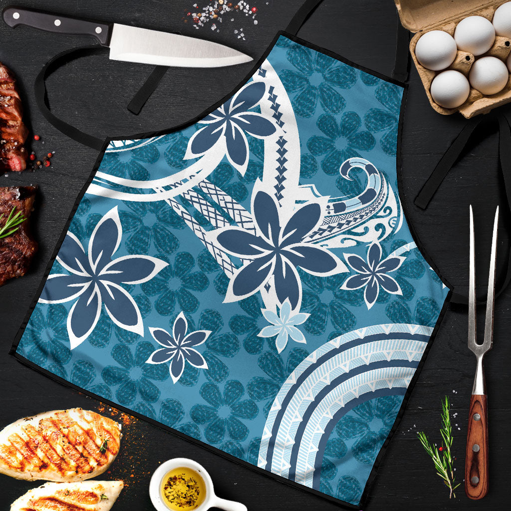 Hawaii Pupuala Plumeria Blue Apron Polynesian Pattern LT01 Blue - Polynesian Pride