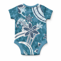 Hawaii Pupuala Plumeria Blue Baby Onesie Polynesian Pattern LT01 - Polynesian Pride