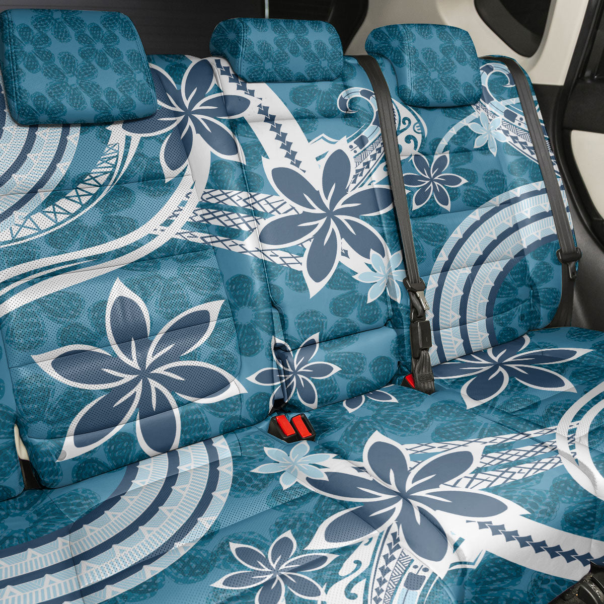 Hawaii Pupuala Plumeria Blue Back Car Seat Cover Polynesian Pattern LT01 - Polynesian Pride