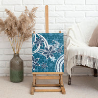 Hawaii Pupuala Plumeria Blue Canvas Wall Art Polynesian Pattern LT01 - Polynesian Pride