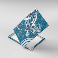 Hawaii Pupuala Plumeria Blue Canvas Wall Art Polynesian Pattern LT01 With Frame Blue - Polynesian Pride