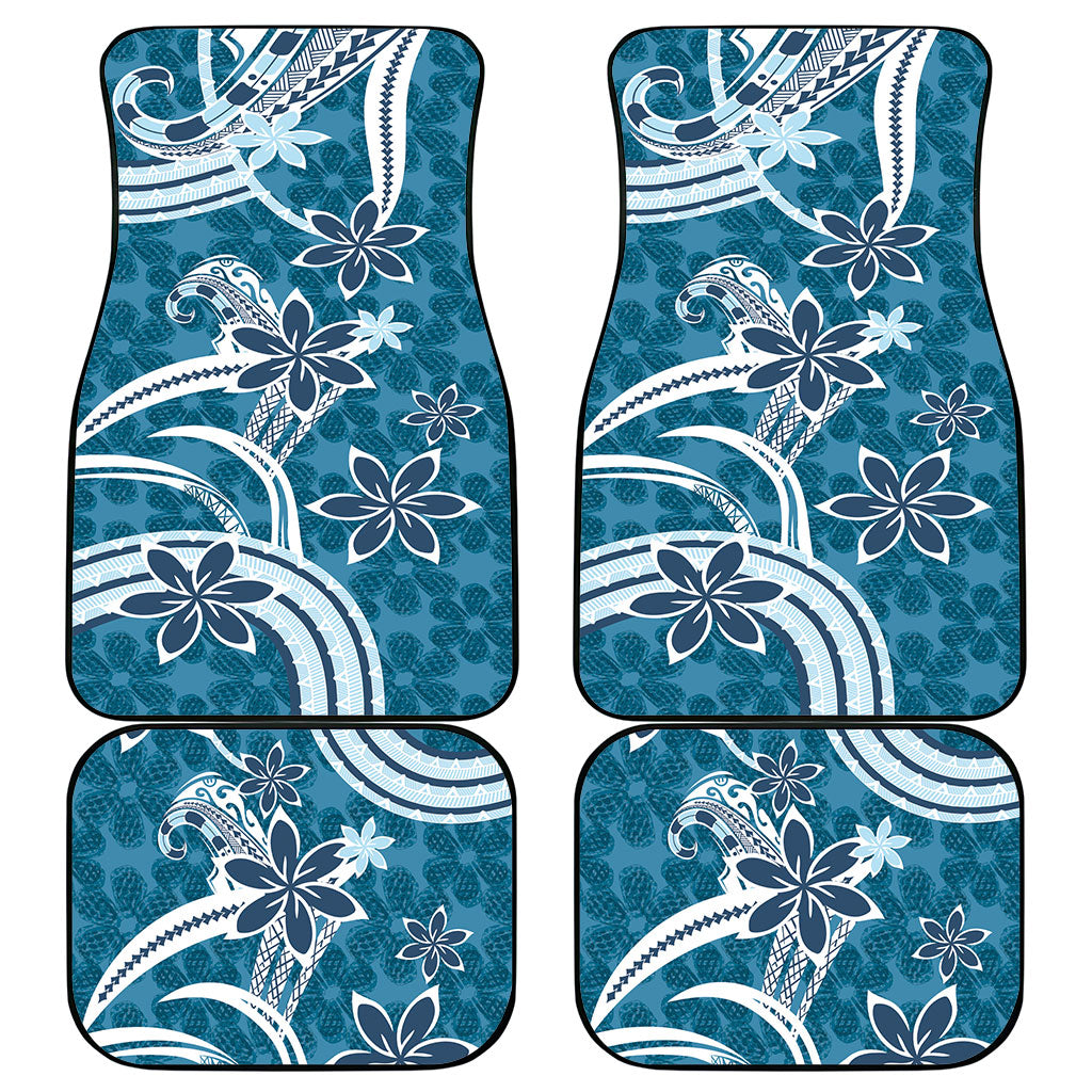 Hawaii Pupuala Plumeria Blue Car Mats Polynesian Pattern LT01 - Polynesian Pride