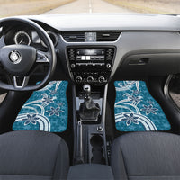 Hawaii Pupuala Plumeria Blue Car Mats Polynesian Pattern LT01 Set 2pcs - Front Blue - Polynesian Pride