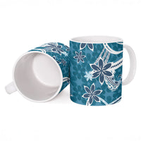 Hawaii Pupuala Plumeria Blue Ceramic Mug Polynesian Pattern LT01 - Polynesian Pride