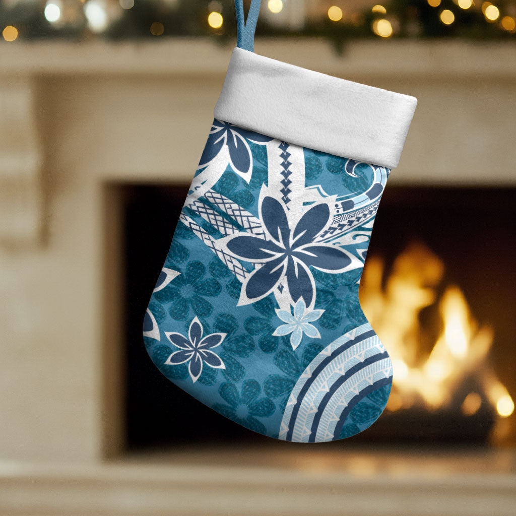 Hawaii Pupuala Plumeria Blue Christmas Stocking Polynesian Pattern LT01 Set of 2 Blue - Polynesian Pride