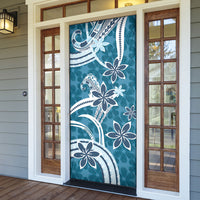 Hawaii Pupuala Plumeria Blue Door Cover Polynesian Pattern LT01 - Polynesian Pride