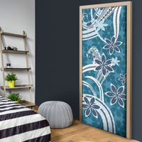 Hawaii Pupuala Plumeria Blue Door Cover Polynesian Pattern LT01 - Polynesian Pride