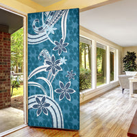 Hawaii Pupuala Plumeria Blue Door Cover Polynesian Pattern LT01 - Polynesian Pride