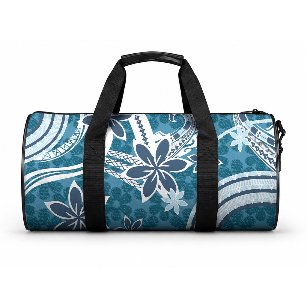 Hawaii Pupuala Plumeria Blue Duffle Bag Polynesian Pattern LT01 One size Blue - Polynesian Pride