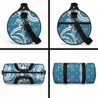 Hawaii Pupuala Plumeria Blue Duffle Bag Polynesian Pattern LT01 - Polynesian Pride