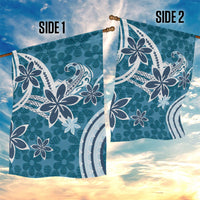Hawaii Pupuala Plumeria Blue Garden Flag Polynesian Pattern LT01 - Polynesian Pride