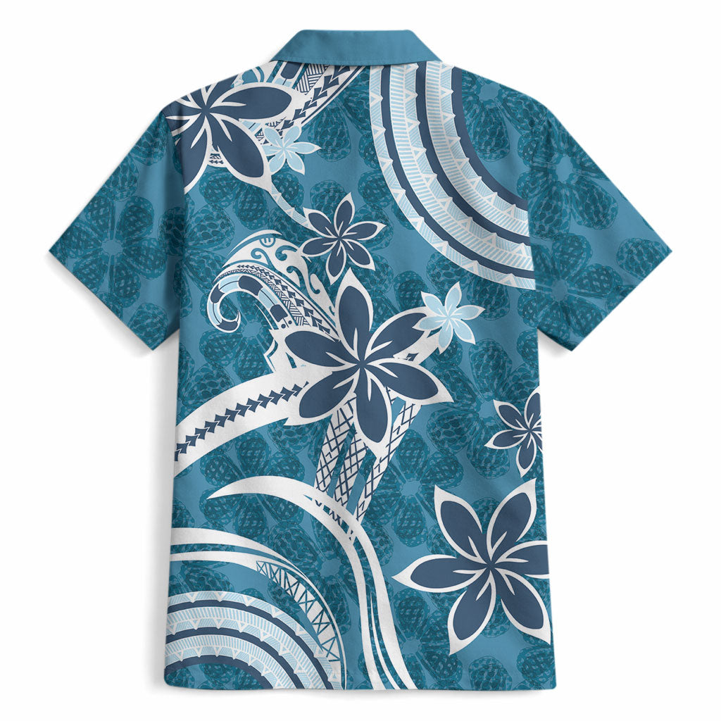Hawaii Pupuala Plumeria Blue Hawaiian Shirt Polynesian Pattern LT01 - Polynesian Pride