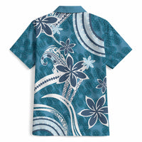 Hawaii Pupuala Plumeria Blue Hawaiian Shirt Polynesian Pattern LT01 - Polynesian Pride