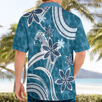 Hawaii Pupuala Plumeria Blue Hawaiian Shirt Polynesian Pattern LT01 - Polynesian Pride