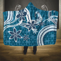 Hawaii Pupuala Plumeria Blue Hooded Blanket Polynesian Pattern LT01 - Polynesian Pride