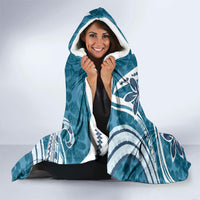 Hawaii Pupuala Plumeria Blue Hooded Blanket Polynesian Pattern LT01 - Polynesian Pride