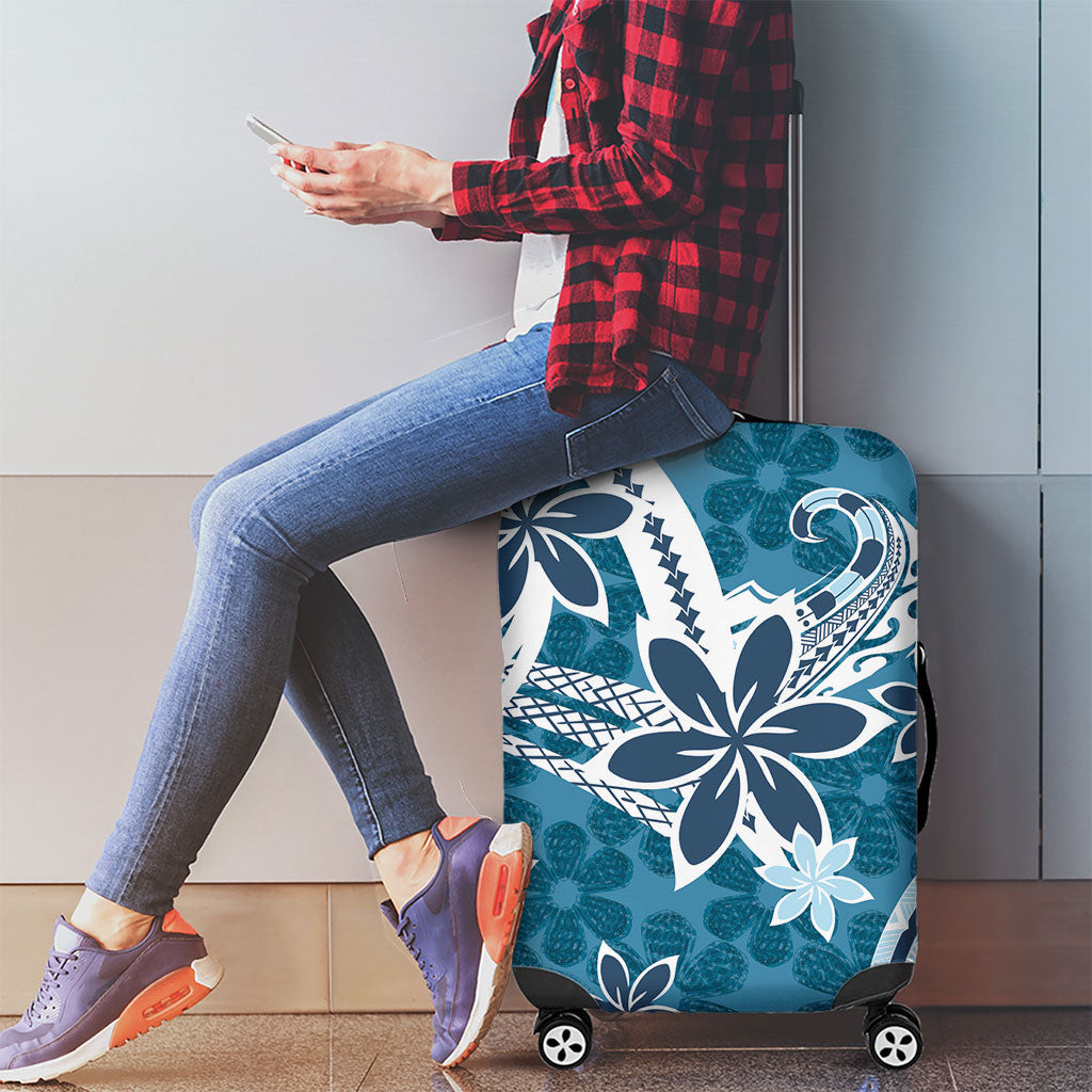 Hawaii Pupuala Plumeria Blue Luggage Cover Polynesian Pattern LT01 - Polynesian Pride