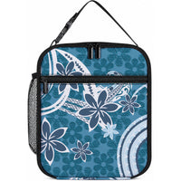 Hawaii Pupuala Plumeria Blue Lunch Bag Polynesian Pattern LT01 10.2 × 8.3 × 4.3 inch Blue - Polynesian Pride