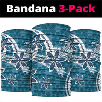 Hawaii Pupuala Plumeria Blue Neck Gaiter Polynesian Pattern LT01 package One Size: 25*50cm Blue - Polynesian Pride