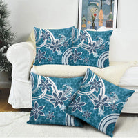 Hawaii Pupuala Plumeria Blue Pillow Cover Polynesian Pattern LT01 - Polynesian Pride