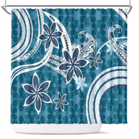 Hawaii Pupuala Plumeria Blue Shower Curtain Polynesian Pattern LT01 Blue - Polynesian Pride