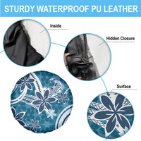 Hawaii Pupuala Plumeria Blue Spare Tire Cover Polynesian Pattern LT01 - Polynesian Pride