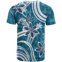 Hawaii Pupuala Plumeria Blue T Shirt Polynesian Pattern LT01 - Polynesian Pride