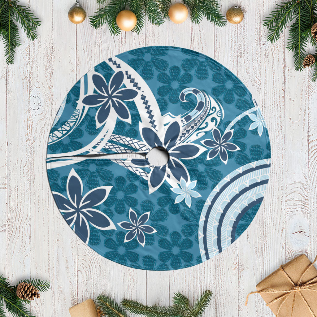 Hawaii Pupuala Plumeria Blue Tree Skirt Polynesian Pattern LT01 Casual Blue - Polynesian Pride
