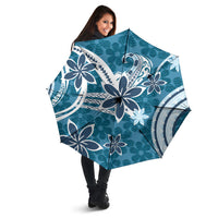 Hawaii Pupuala Plumeria Blue Umbrella Polynesian Pattern LT01 - Polynesian Pride