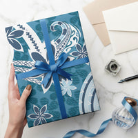 Hawaii Pupuala Plumeria Blue Wrapping Paper Polynesian Pattern LT01 - Polynesian Pride
