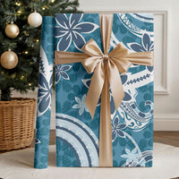 Hawaii Pupuala Plumeria Blue Wrapping Paper Polynesian Pattern LT01 - Polynesian Pride