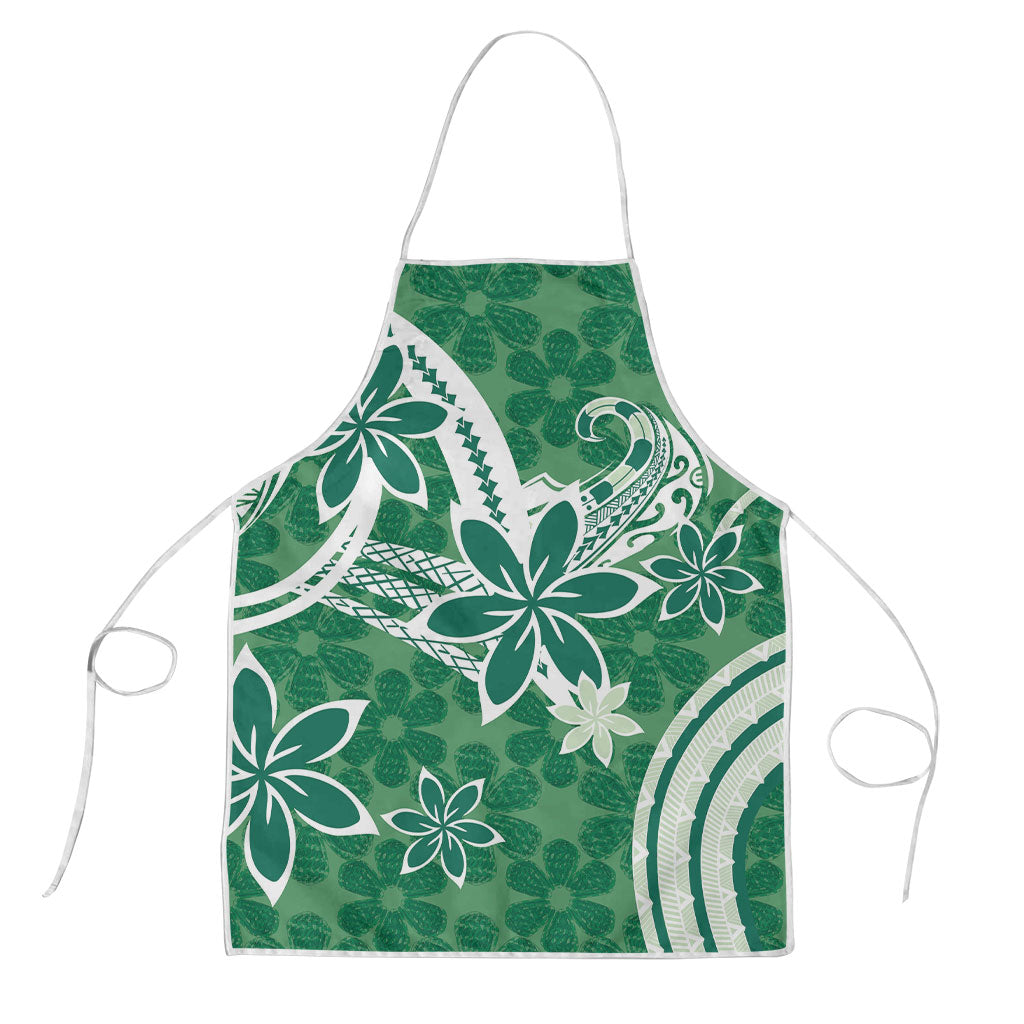 Hawaii Pupuala Plumeria Green Apron Polynesian Pattern LT01 Green - Polynesian Pride